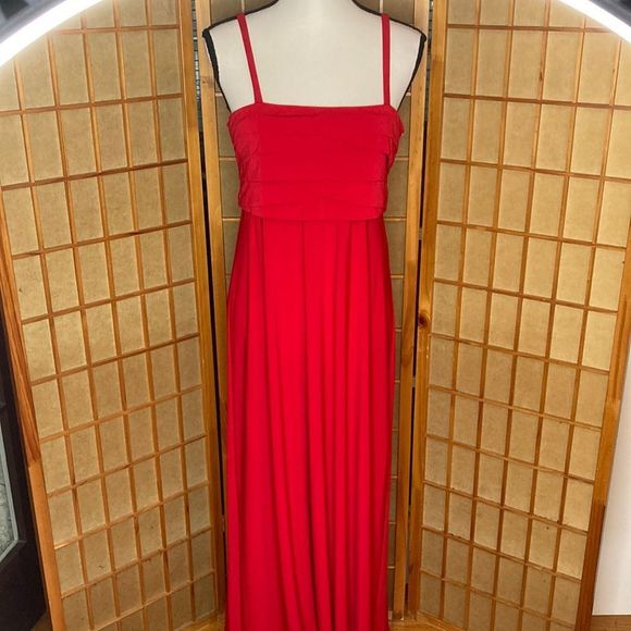 R&K Originals Dress Red Empire Waist Maxi Dress - Picture 1 of 10